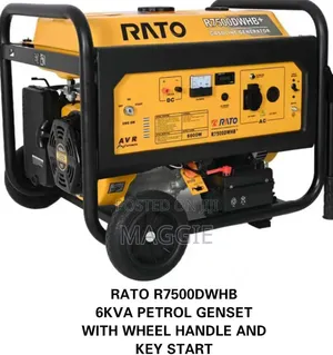 Rato R7500dwhb 6 Kva Petrol Genset With Wheel Handle and Key Start