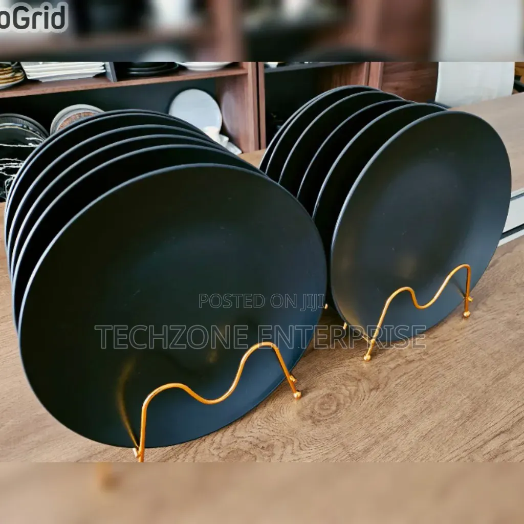6 Pieces High Quality Black Dinner Plate 