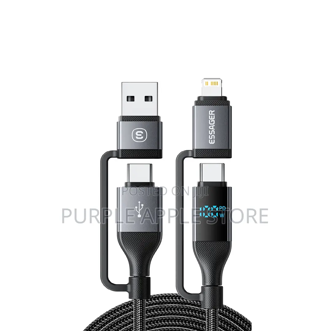Essager 4-in-1 Digital Display Usb-C Cable (100w Pd Fast Charging)