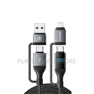 Essager 4-in-1 Digital Display Usb-C Cable (100w Pd Fast Charging)