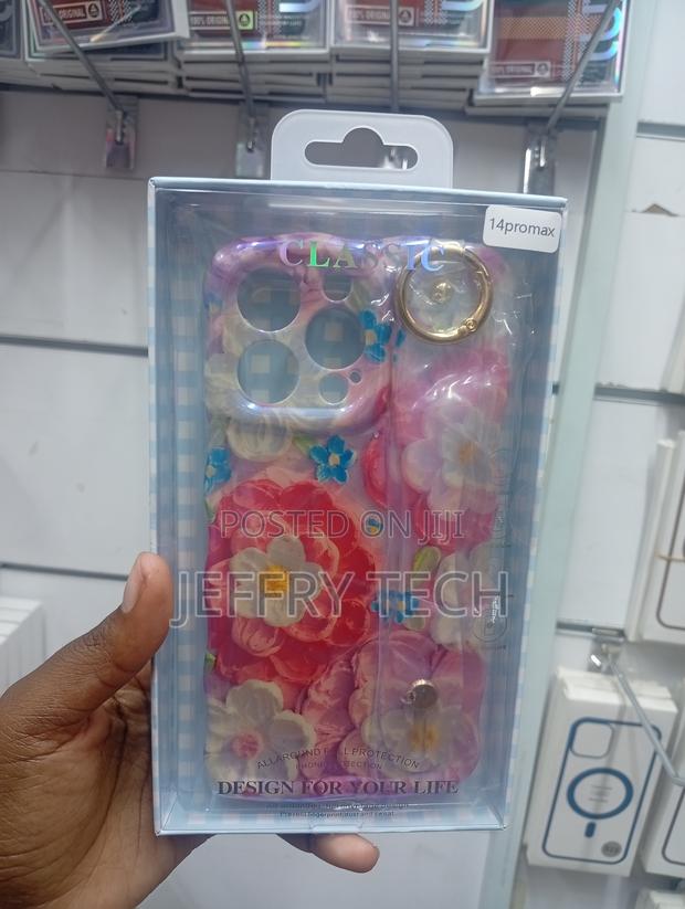 iPhone 14 Pro Max Silicone Case With a Floral Oil Painting Design,
