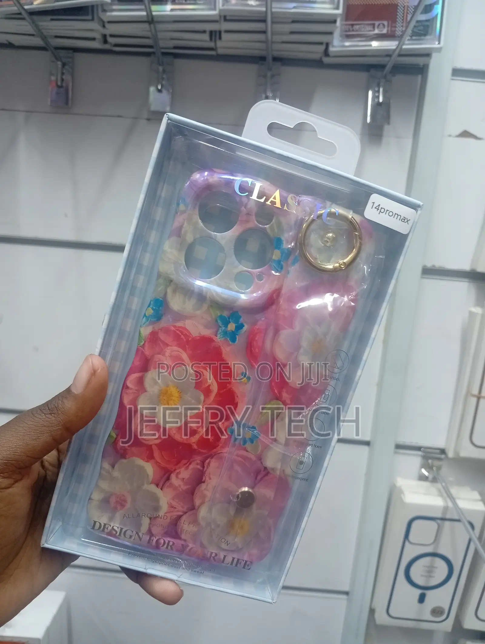 iPhone 14 Pro Max Silicone Case With a Floral Oil Painting Design,