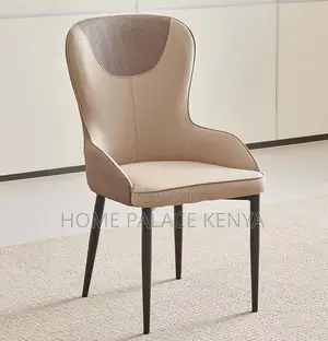Dining Chair; Modern Upholstered Leather Dining Chair With Metal Legs