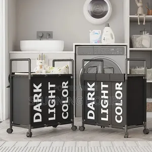 Partitioned Movable Laundry Basket
