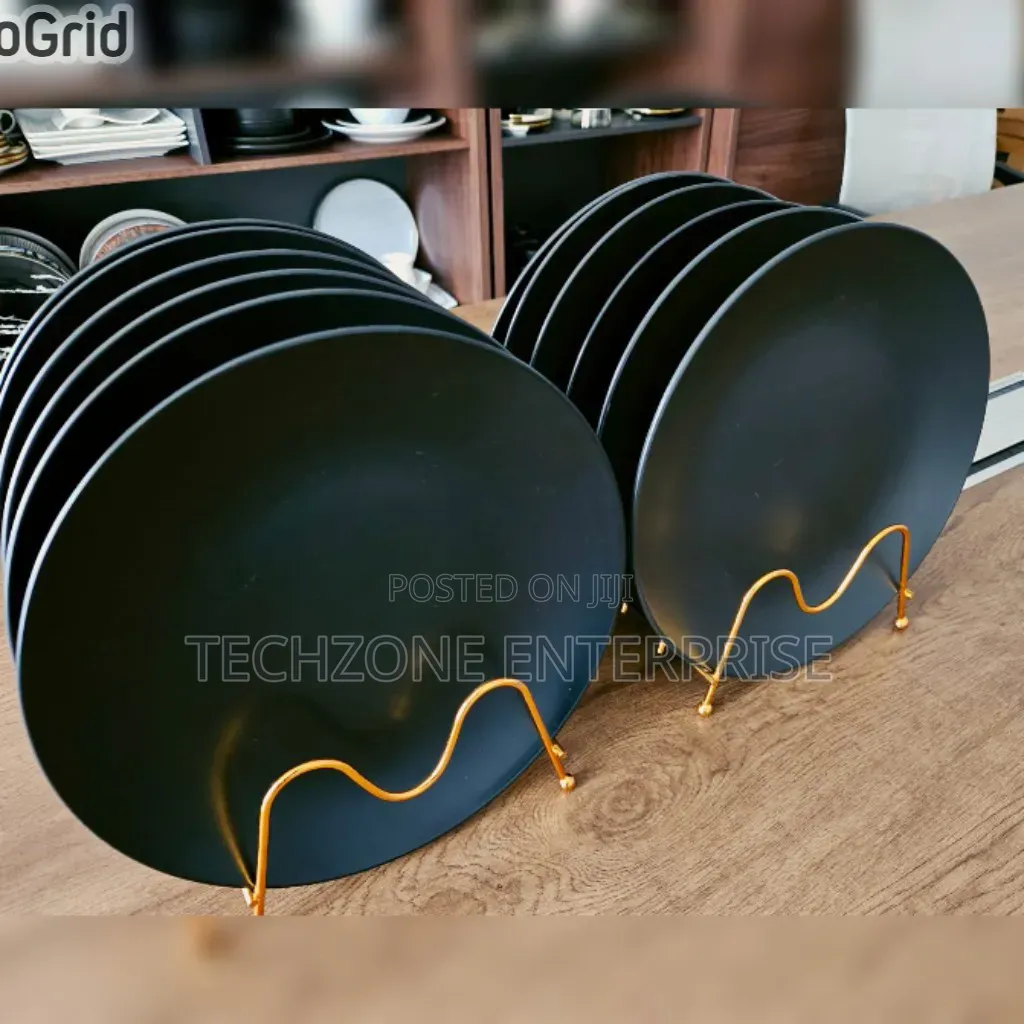 Stylish 6 Pieces High Quality Black Dinner Plate 