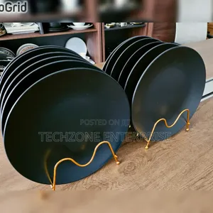 Stylish 6 Pieces High Quality Black Dinner Plate 