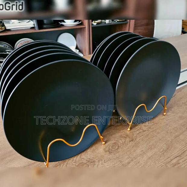 Stylish 6 Pieces High Quality Black Dinner Plate