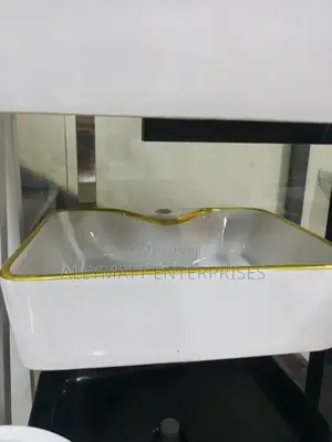 Square Gold Countertop Basin