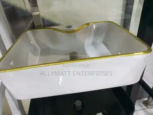 Square Gold Countertop Basin