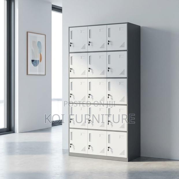 Office Cabinet : 15-Door Steel Office Storage Locker Cabinet
