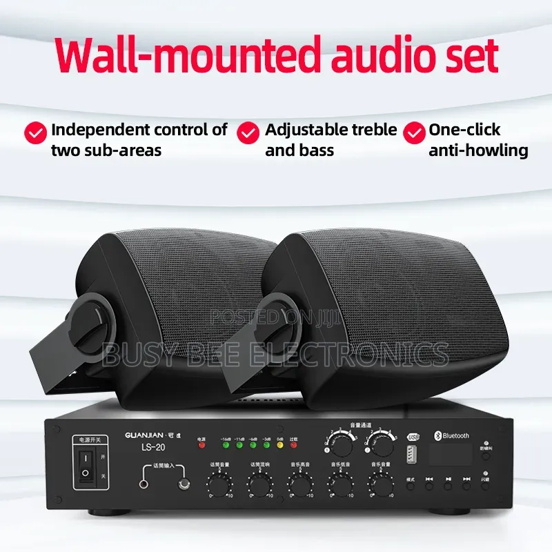 Two-Zone for Bluetooth Speaker Set Wall Hanging Audio Power Amplifier