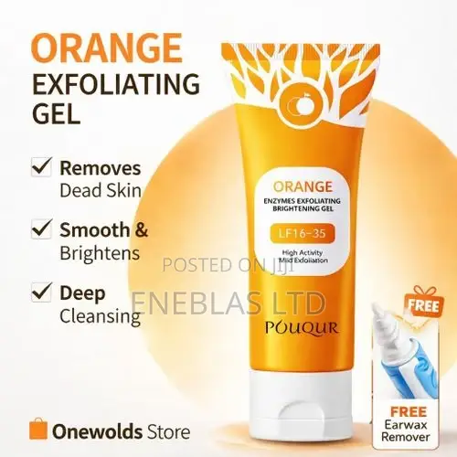 Pouqur Orange Exfoliating Gel – Face Peeling Gel Dead Skin Remover