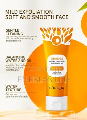Pouqur Orange Exfoliating Gel – Face Peeling Gel Dead Skin Remover