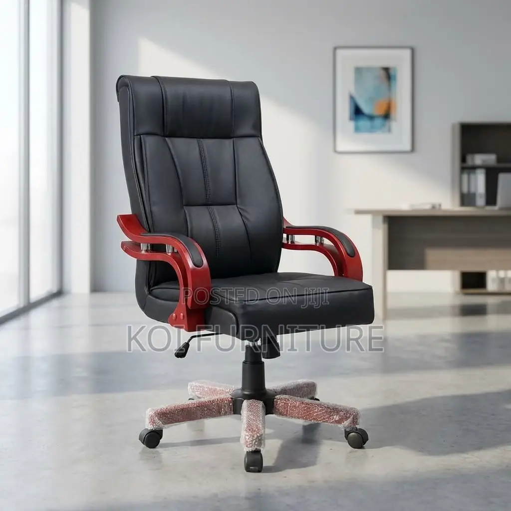 Office Chair : Bliss Executive Office Chair in Black Leather