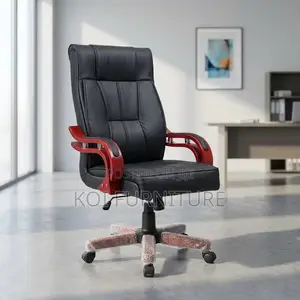 Office Chair : Bliss Executive Office Chair in Black Leather