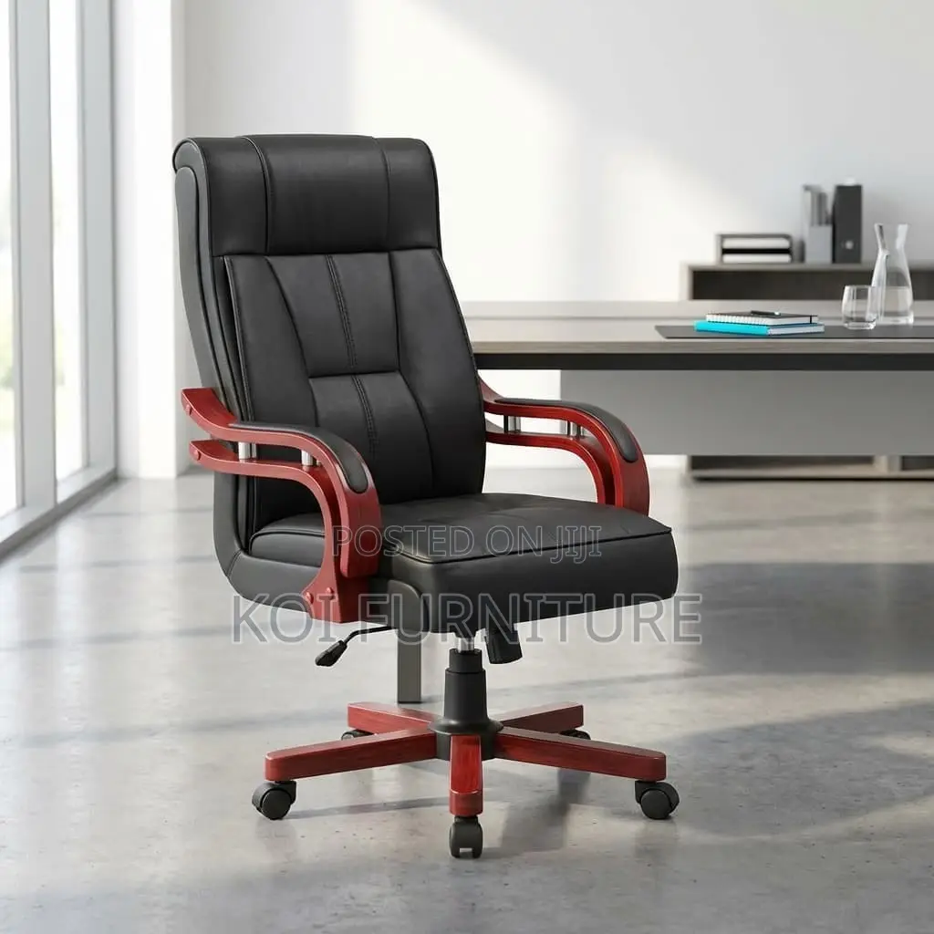 Office Chair : Bliss Executive Office Chair in Black Leather
