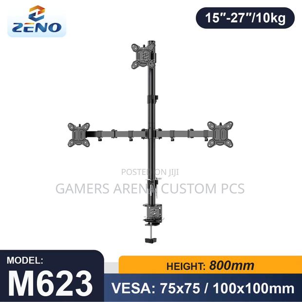 Zeno M623 Triple Monitor Desk Arm Mount 15′′-27′′ Screens