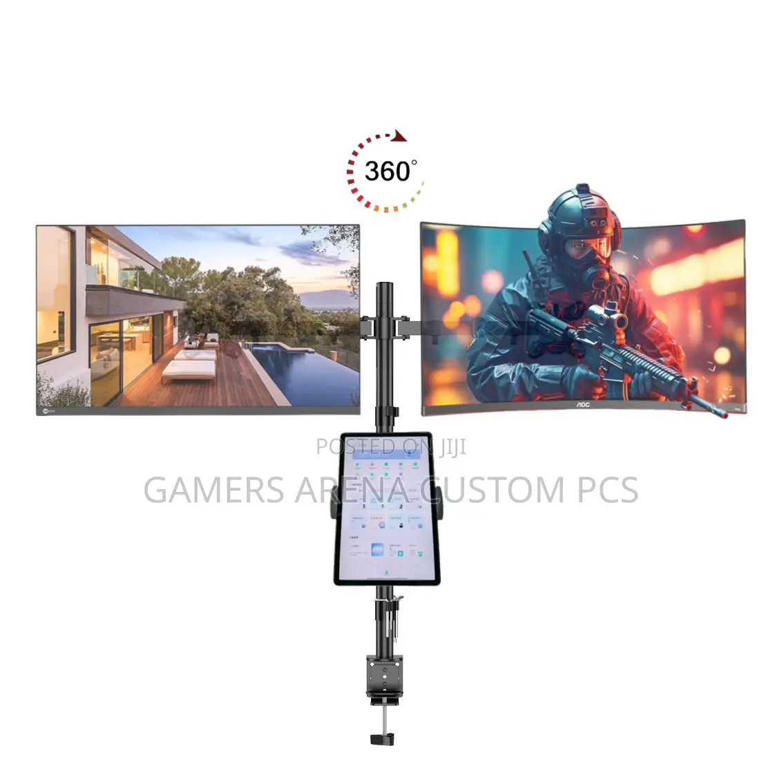 Zeno M623 Triple Monitor Desk Arm Mount 15′′-27′′ Screens