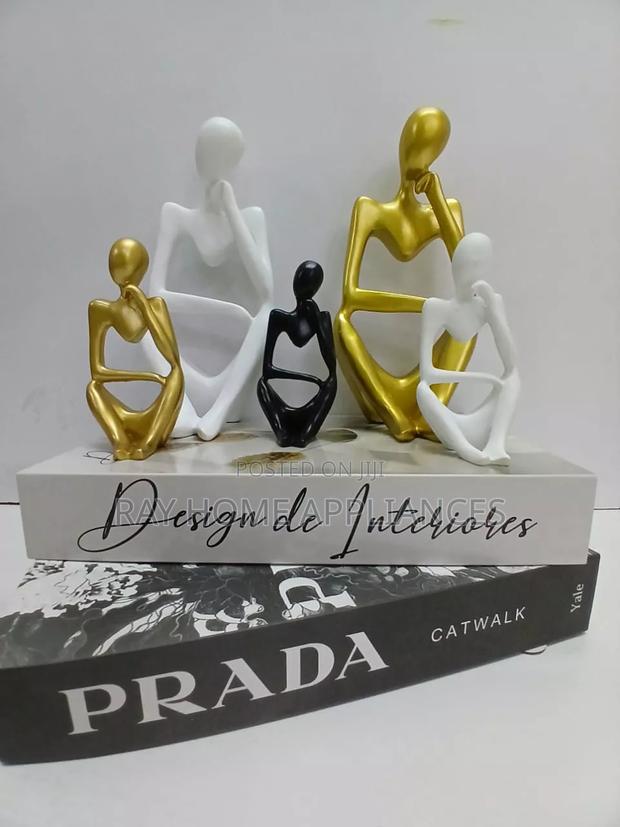 Thinker Man Statues Black White and Gold Colour Small Big Size