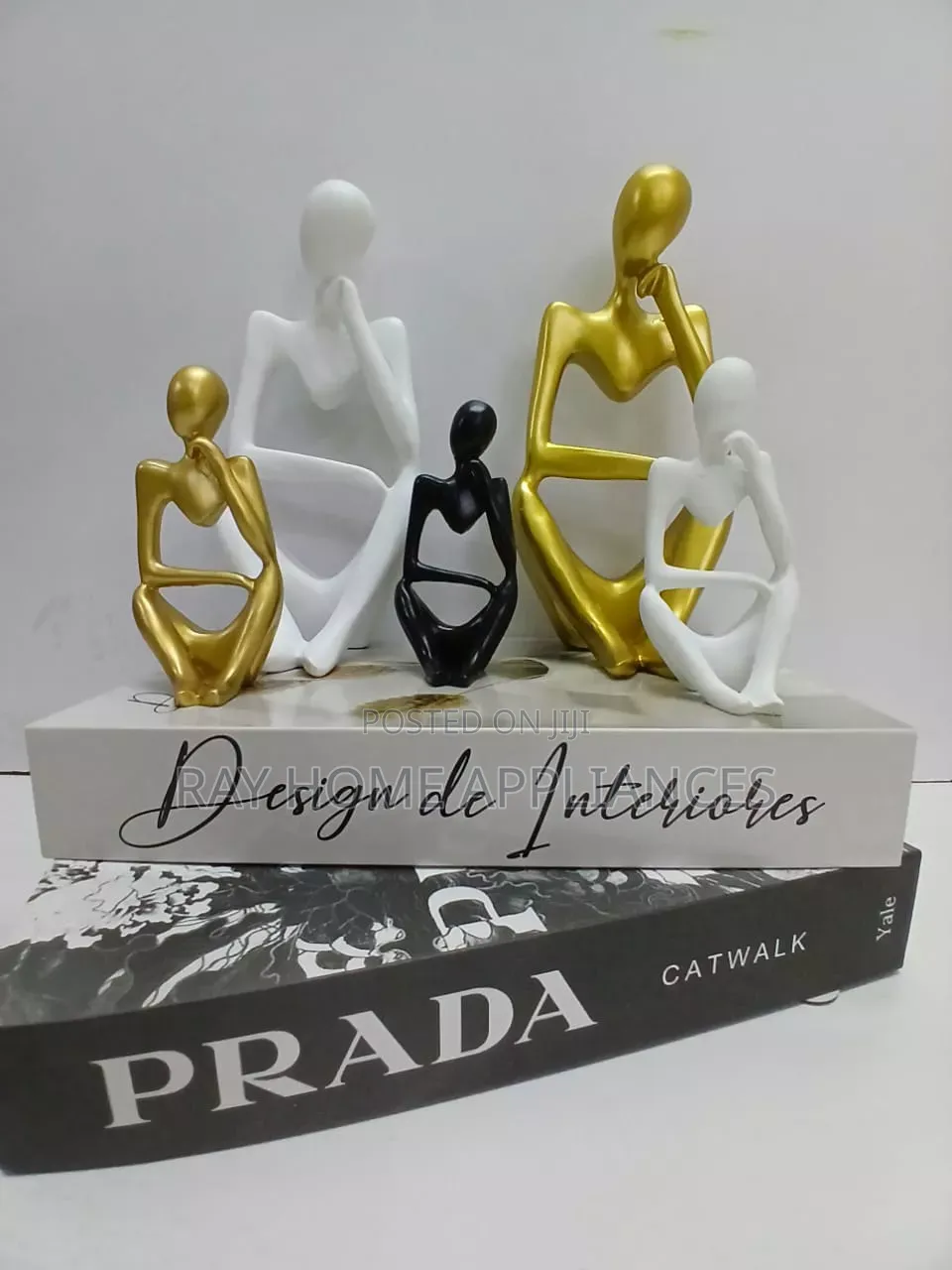 Thinker Man Statues Black White and Gold Colour Small Big Size