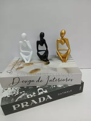 Thinker Man Statues Black White and Gold Colour Small Big Size