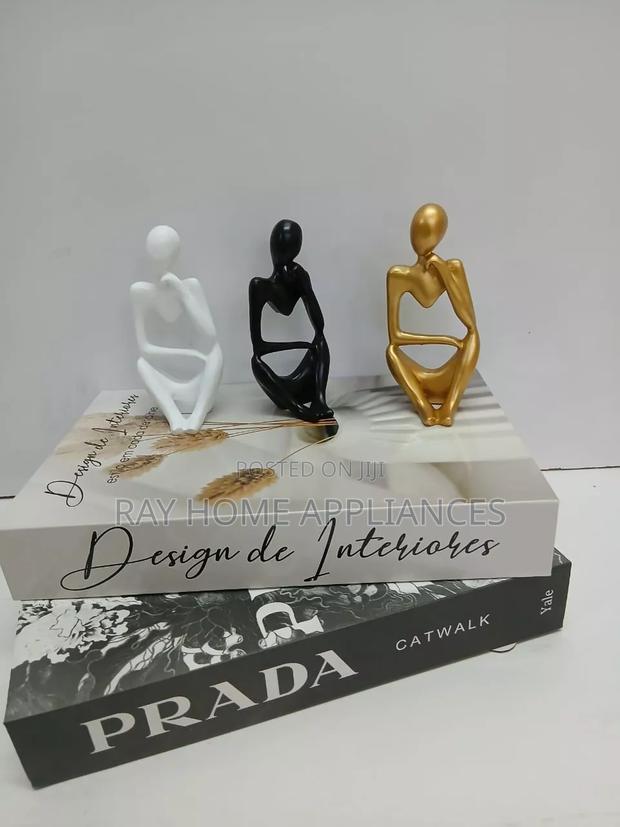 Thinker Man Statues Black White and Gold Colour Small Big Size - thumbnail 3