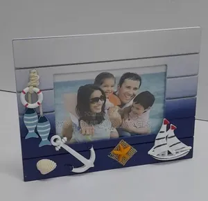 Wooden Photo Frame + Swing Clock Ornament Style Desktop Holder 2 in 1