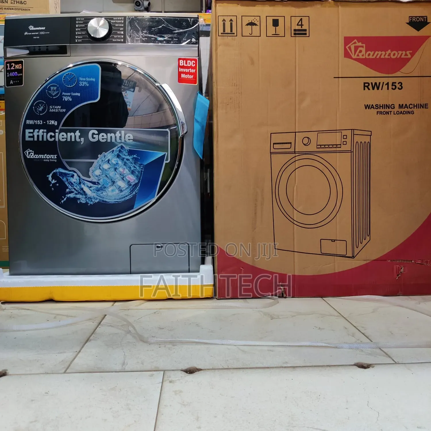 *Ramtons Front Load Fully Automatic 12kg Wash and Spin 1400rpm - Rw153
