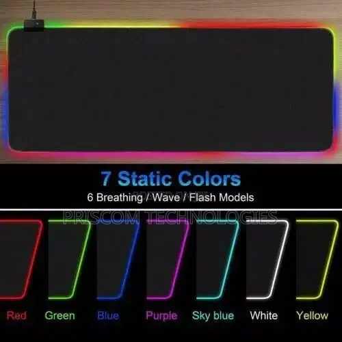 Large RGB Backlit Gaming Mouse Pad-Waterproof, Non-Slip, 35.4" X 15.7"