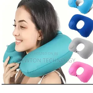 *Inflatable Travel Neck Pillow Available in Colours Grey, Navy Blue
