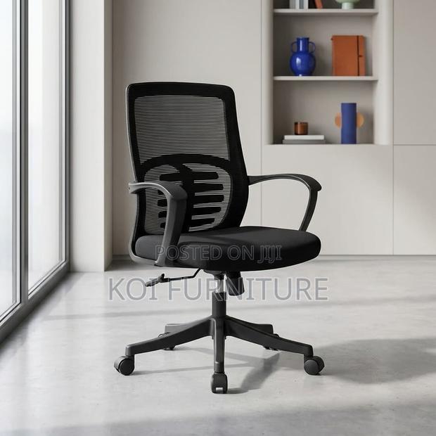 Office Chair : Modern Black Ergonomic Mesh Office Chair - thumbnail 3