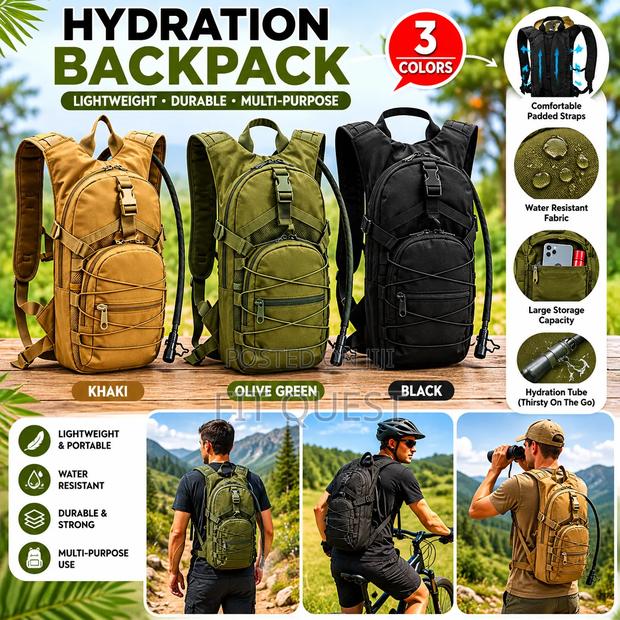 Hydration Backpack Water Bladder Hiking Cycling Bag - main view