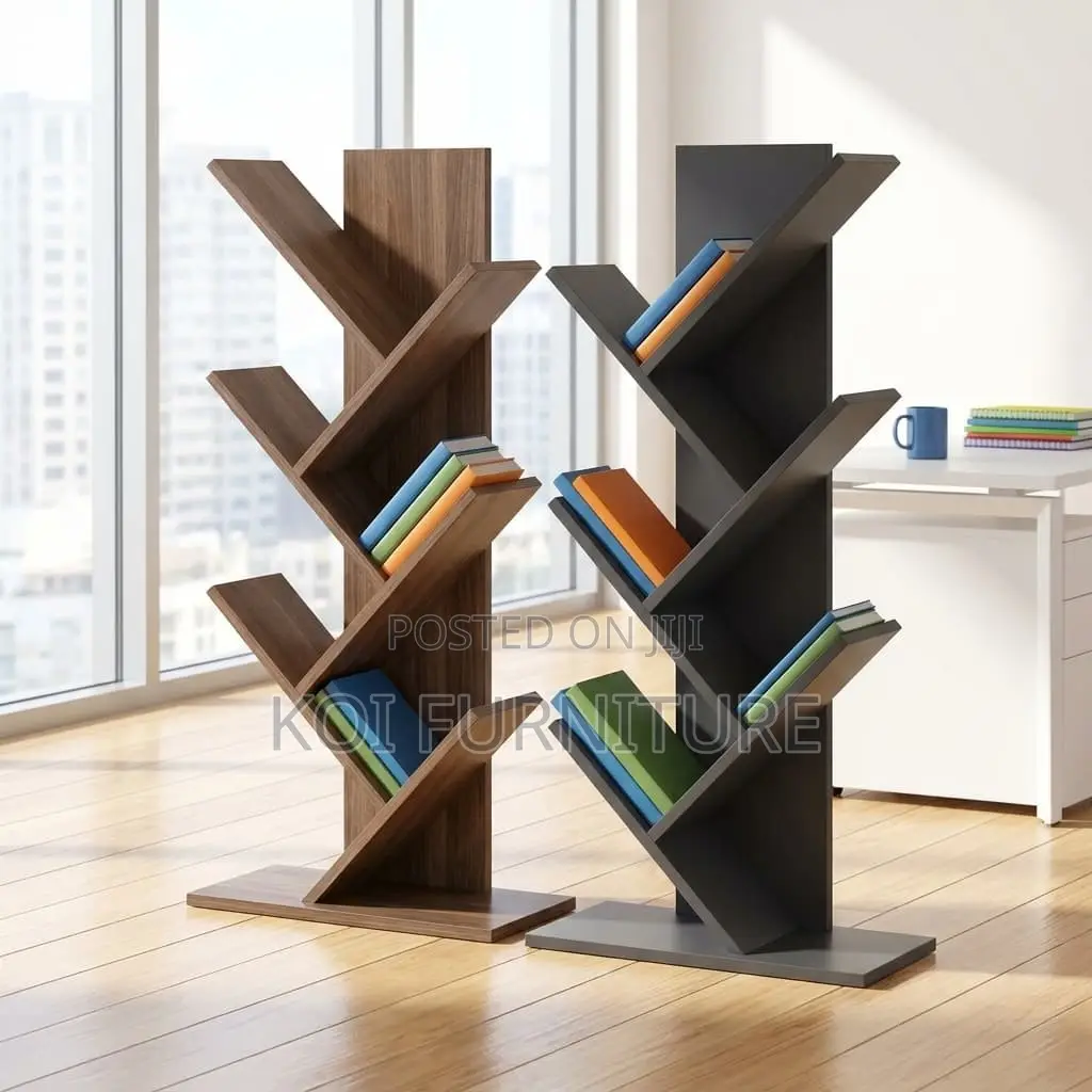 Office Bookshelf : Modern Multi-Tier Tree Bookshelves in Walnut