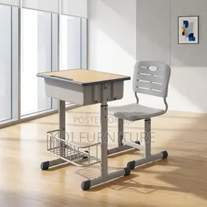 Combo : Modern Height-adjustable Children’S School Desk And Chair Set
