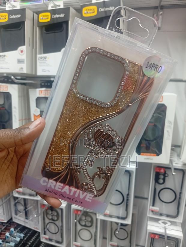 iPhone 14 Pro Rose Gold Glitter Phone Case - thumbnail 2