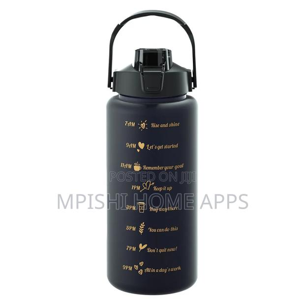 3pcs Water Bottle With Two Straws-Black Matte - thumbnail 3