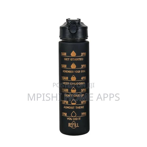 3pcs Water Bottle With Two Straws-Black Matte - thumbnail 4