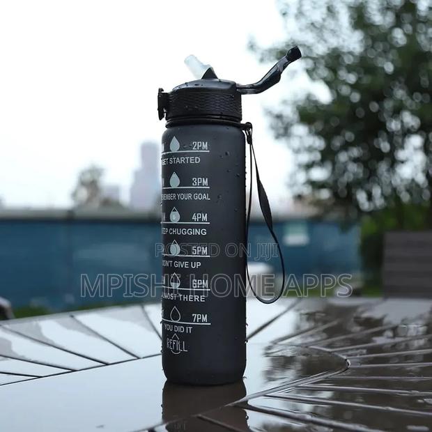 3pcs Water Bottle With Two Straws-Black Matte - thumbnail 8