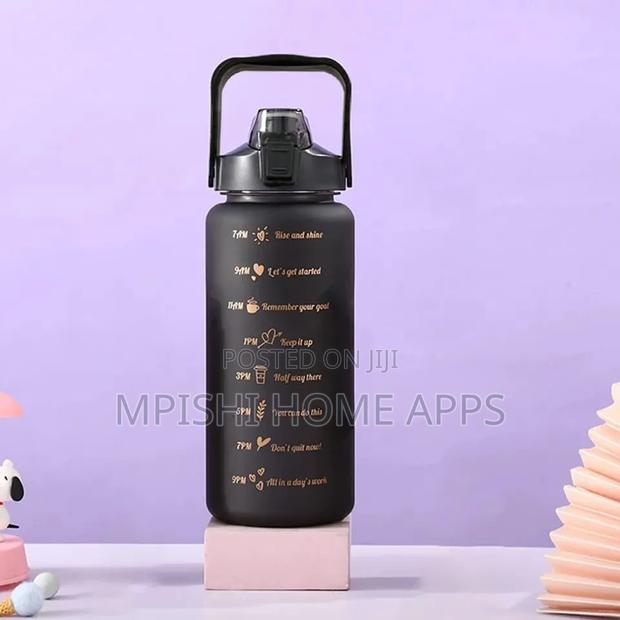 3pcs Water Bottle With Two Straws-Black Matte - thumbnail 9