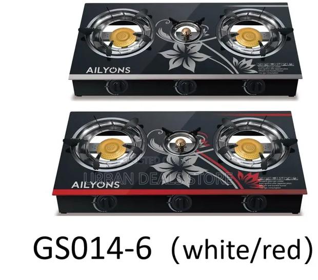 Ailyons 3 Burner Glass Top Gas Cooker
