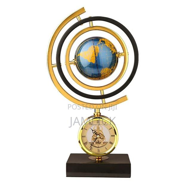 Gold Clock Globe With Marble Base - Gh - thumbnail 2