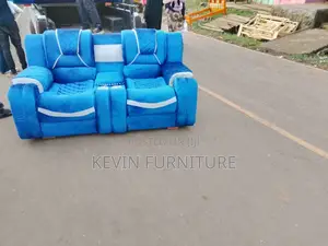 Blue Semi Recliner