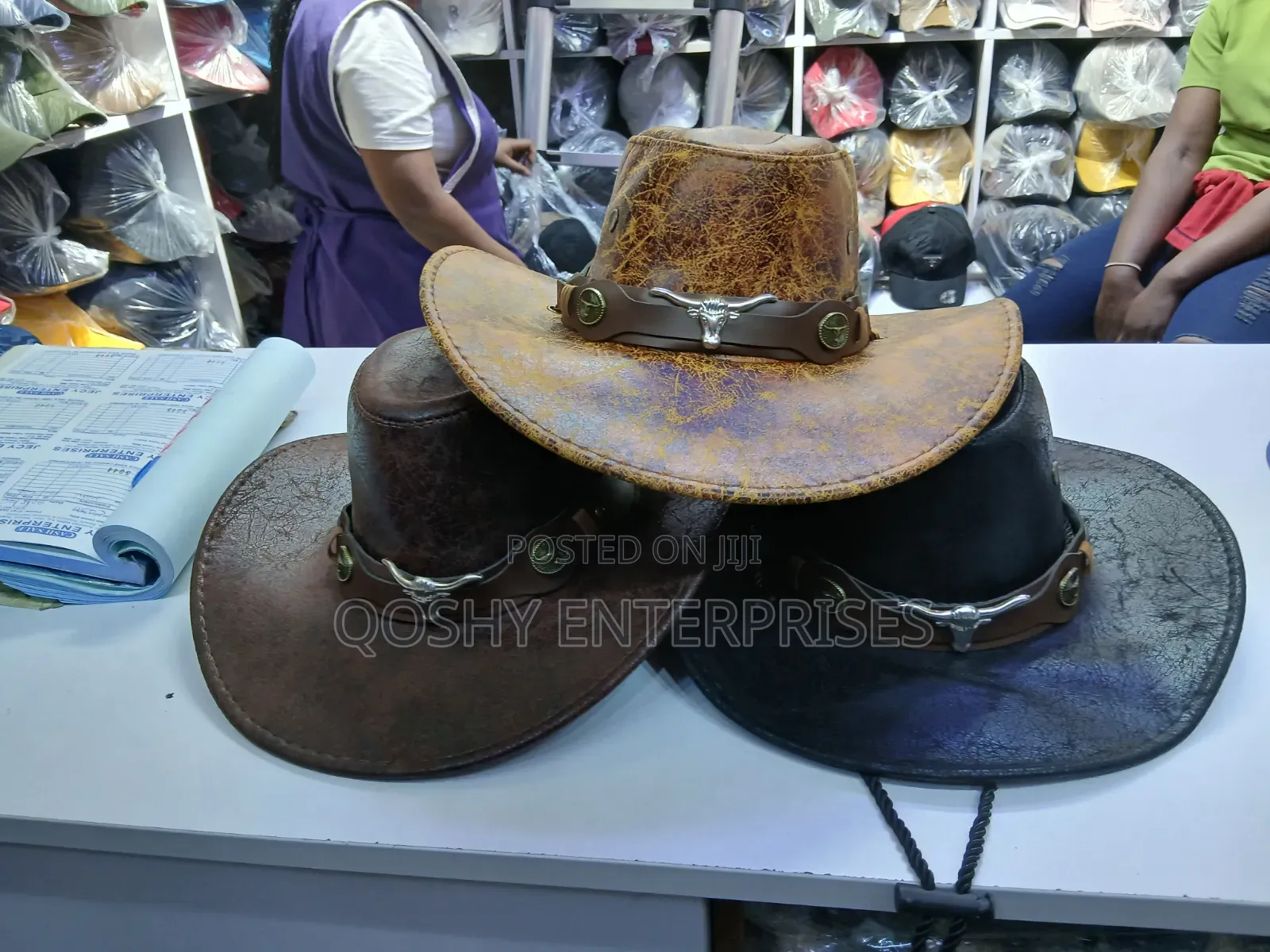 Cowboy Leather Caps
