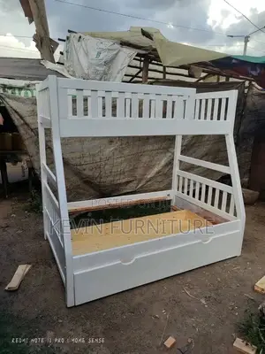 White Double Decker Bed
