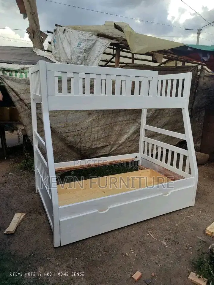 White Double Decker Bed