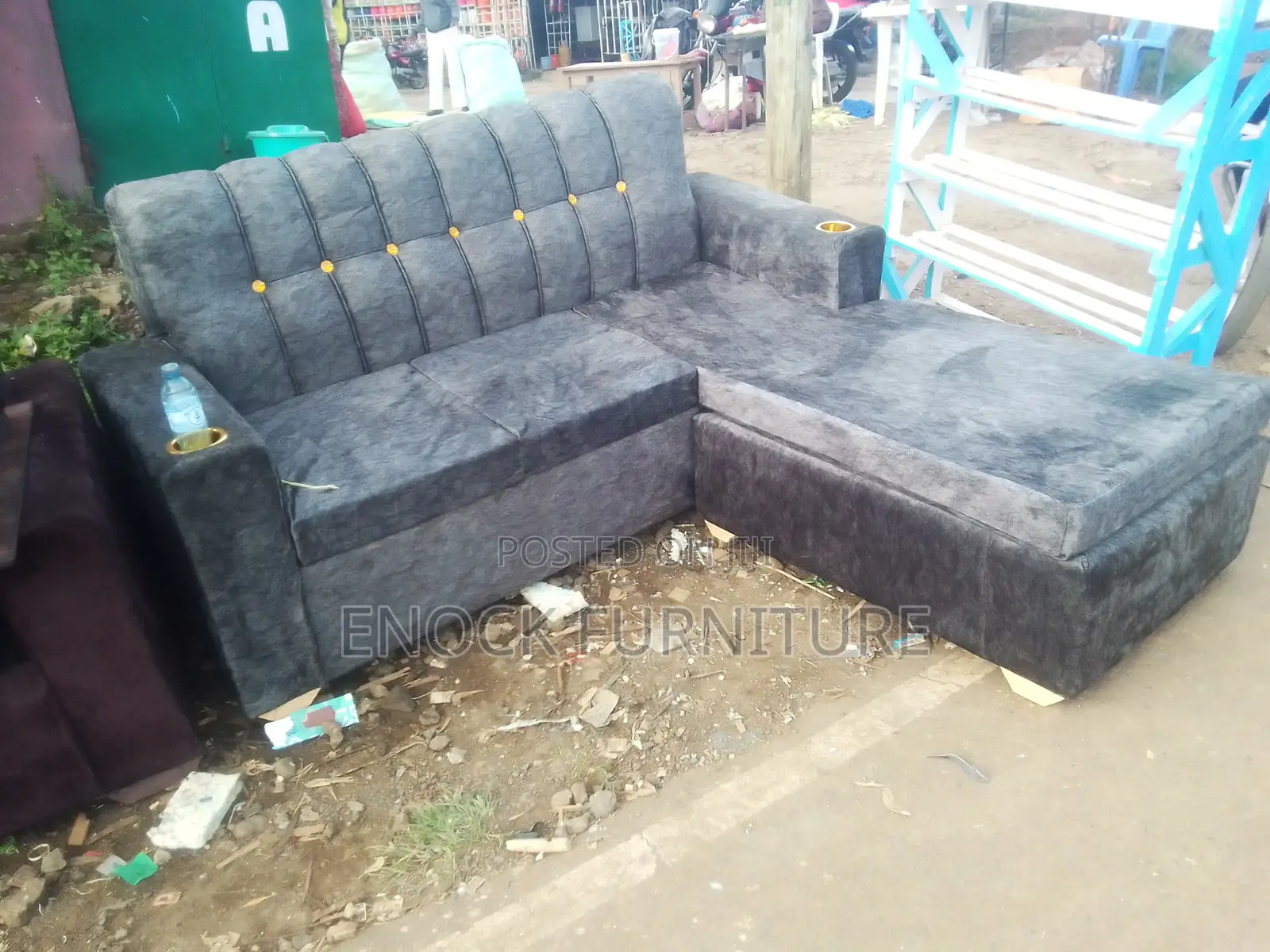 Grey L Sofa Seat