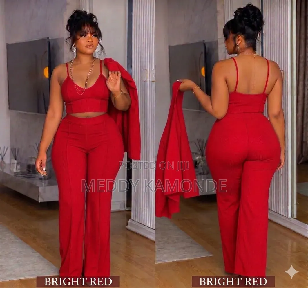 Bright Red Trouser Set