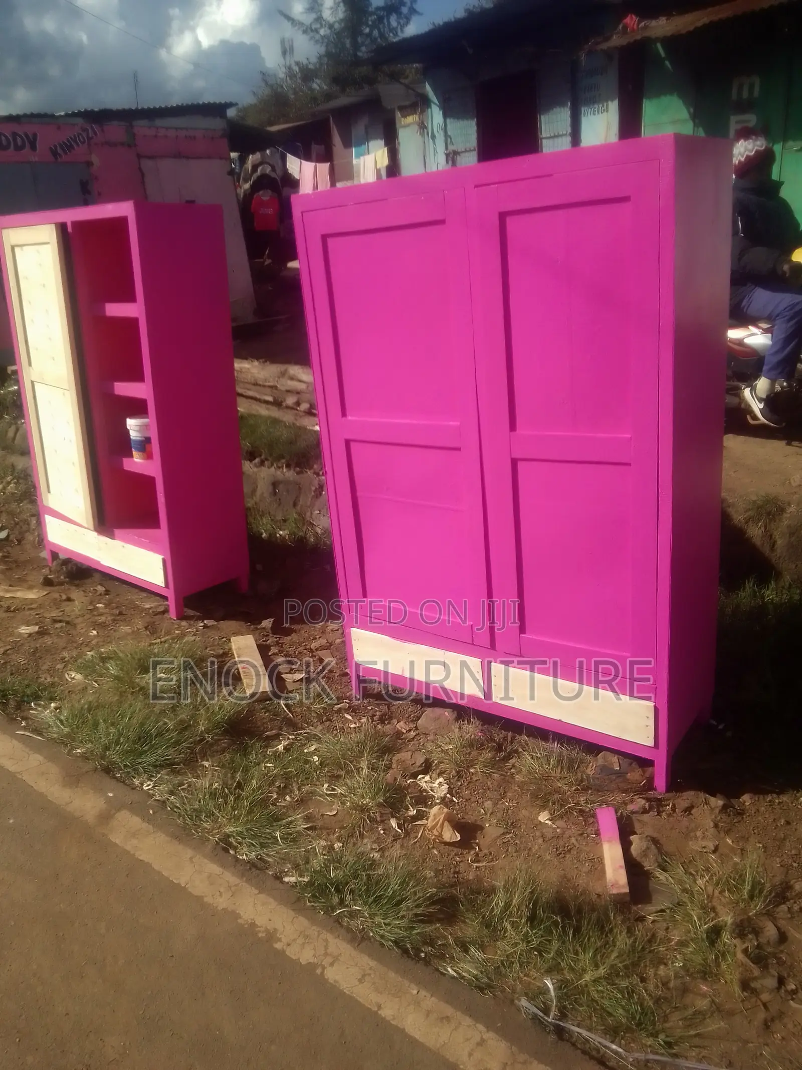 Pink Wooded Wardrobe