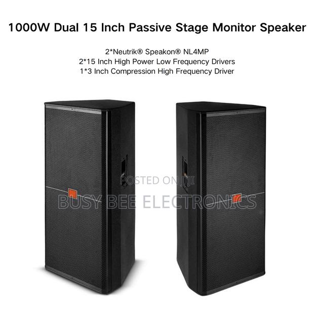 Professional 1000w Dual 15 Inch Full Range Woofer Dj Loudspeaker - thumbnail 3