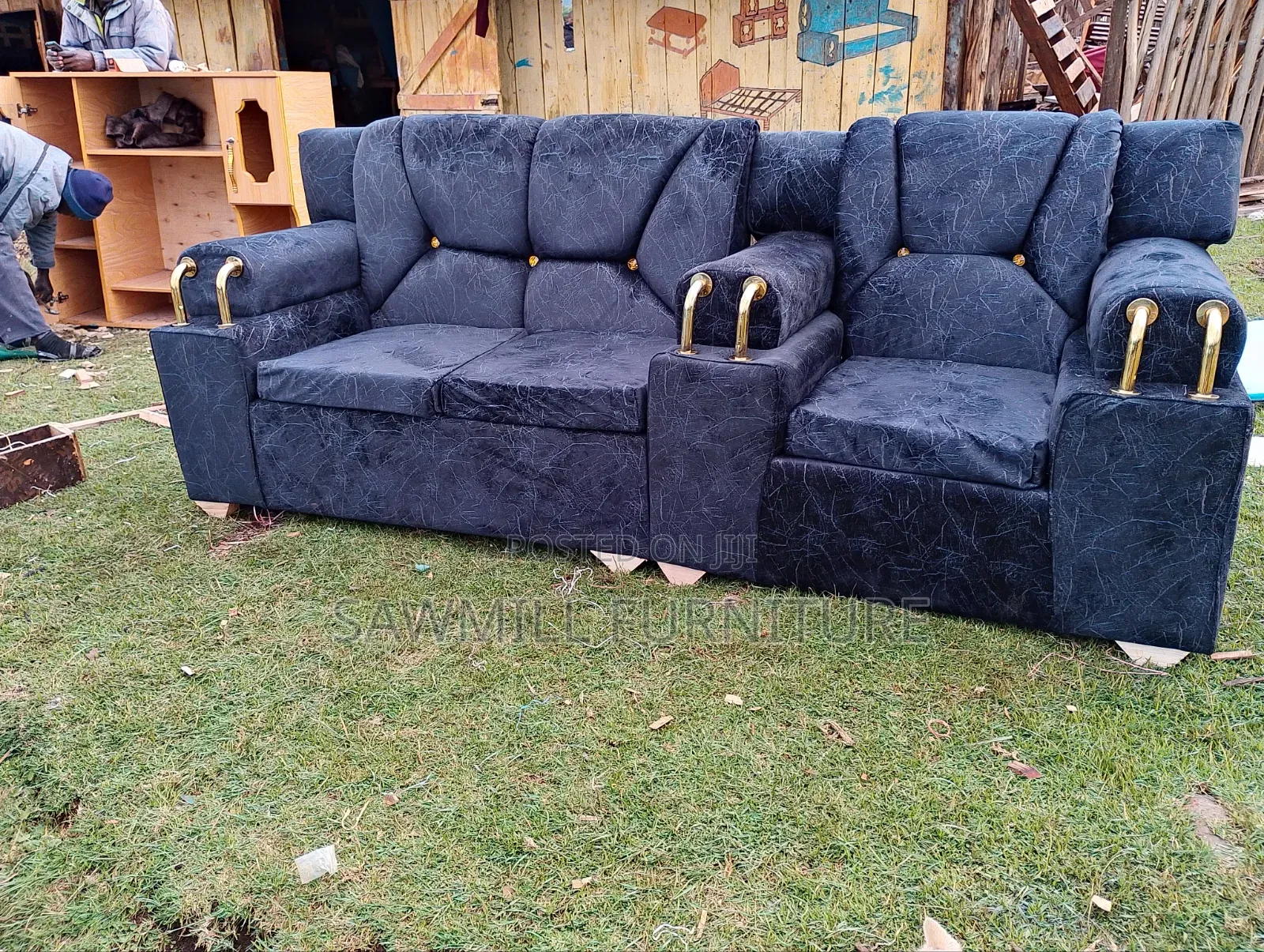 Black 3 Seater Sofa